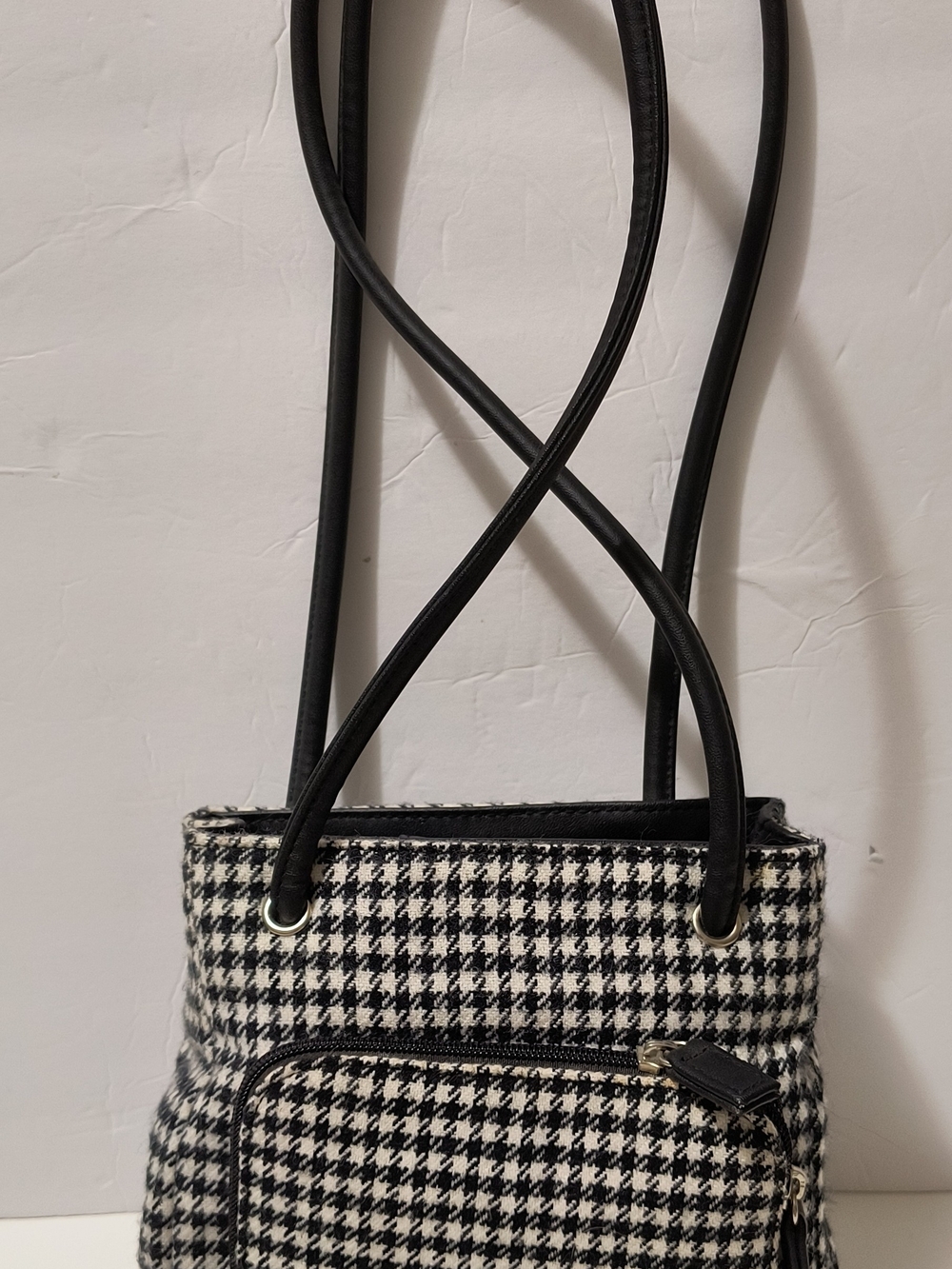 croft & barrow Black and White Houndstooth Shoulder Bag